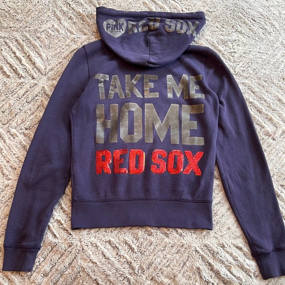 VS Sequin Red Sox Zip-up Sweatshirt - Picture 2 of 6